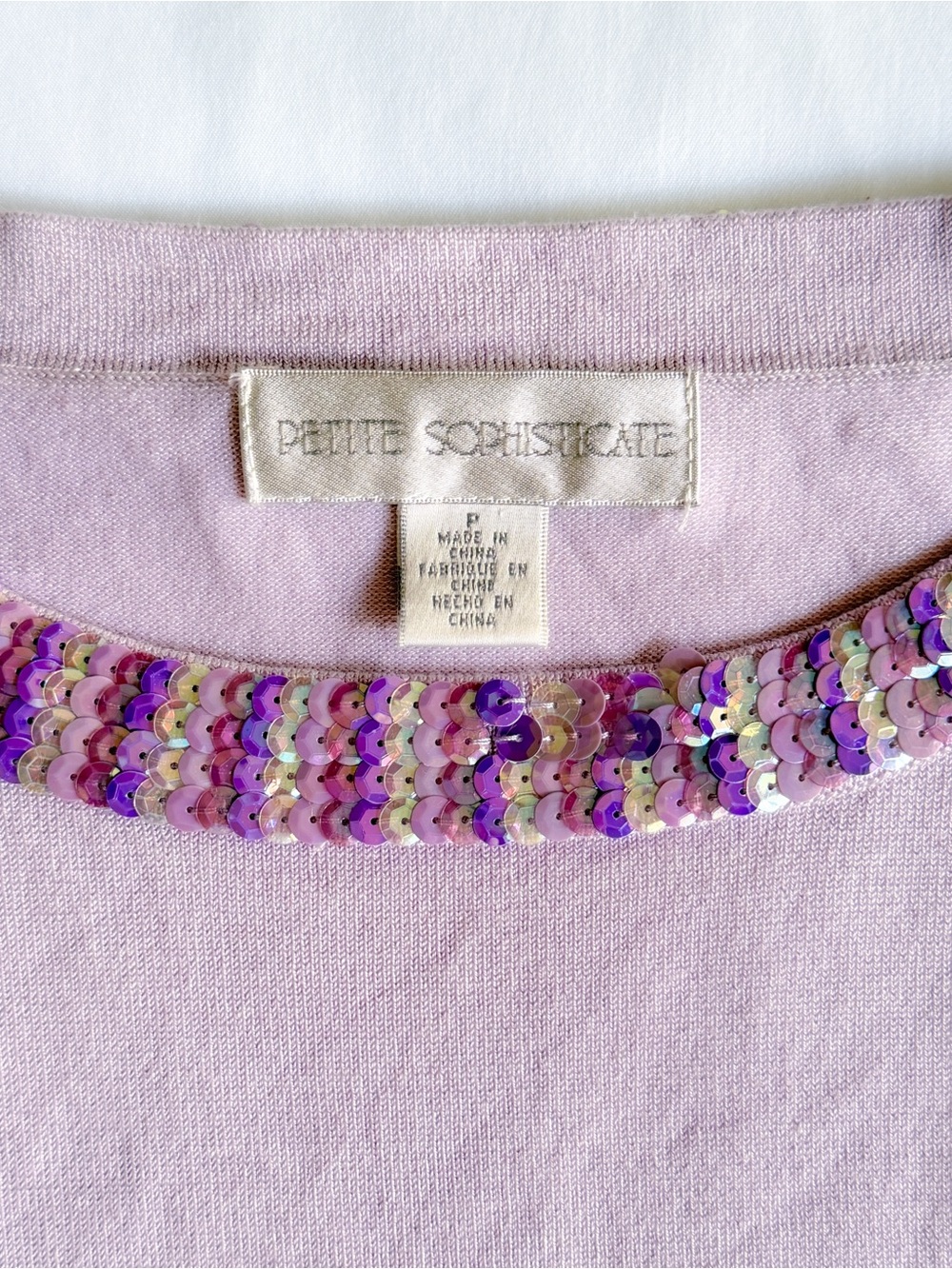 Vintage Y2K Silk Nylon Sequin Purple Tank Top - Picture 5 of 8